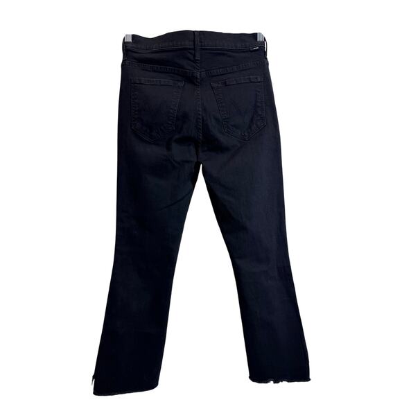 Mother The Insider Crop Step Fray Jeans in Not Guilty Black Mid Rise Size 29 - Picture 2 of 16